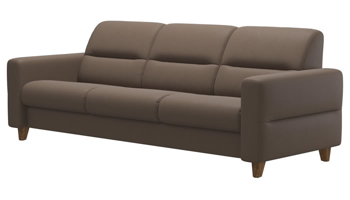 Stressless Fiona 3 Seater Sofa in Batick Mole Leather